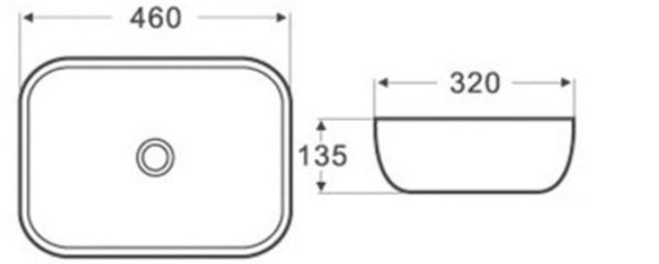 Monarco - 595x345x100mm Above Counter Boat Basin [20-SI-A22]