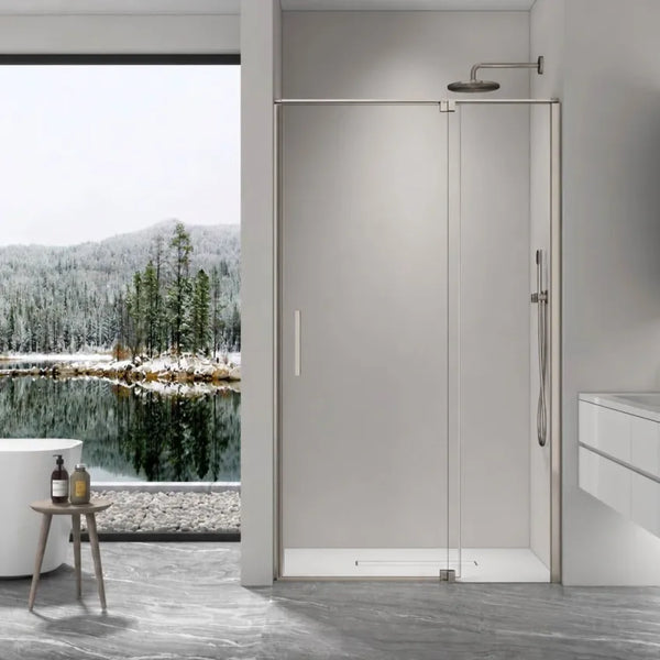 Height 2000mm Profile Semi Frameless Pivot Door Shower Screen - FRONT PANEL [26-PRS / 26-2204]
