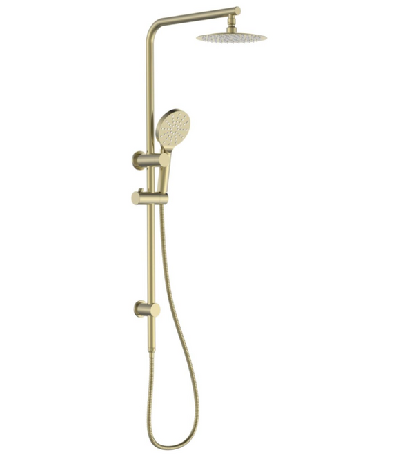 Round Shower Rail with Top Shower Head and Handheld Shower [15-SHW-ST801]