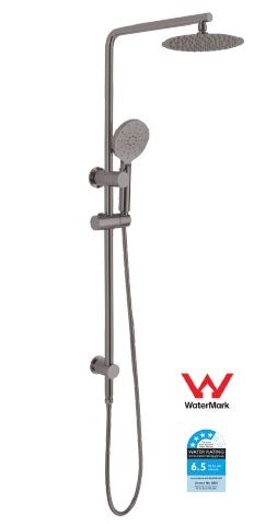 Round Shower Rail with Top Shower Head and Handheld Shower [15-SHW-ST801]