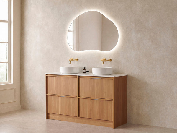 Noma - Rosewood Fluted Fresstanding Vanity 900-1500mm [20-SK70-A6]