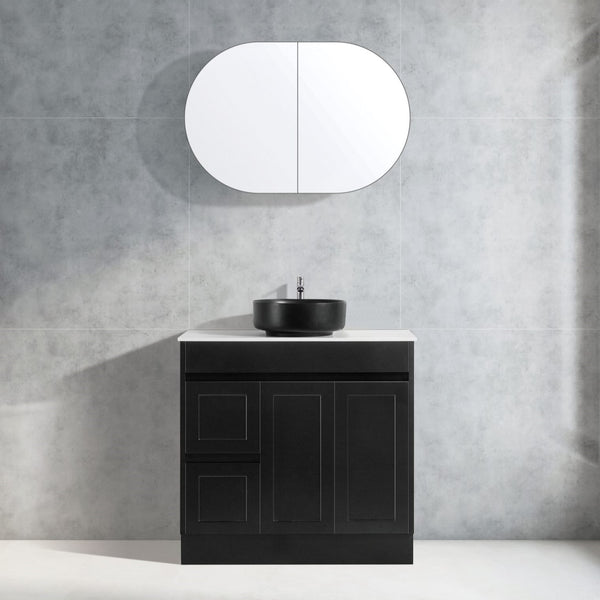 Quinn - Matte Black Hamptons Style Freestanding Vanity 600-1800mm [20-SK76-WBM]