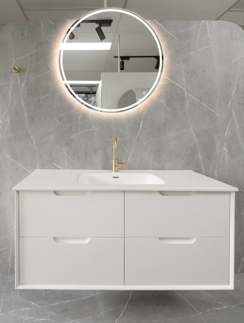 Mina - Matte White Wall Hung Vanity 600-1500mm [20-SYWH04-WM]