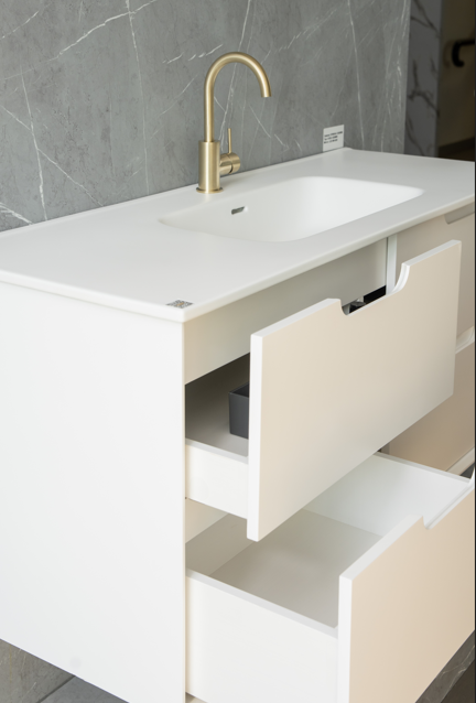 Mina - Matte White Wall Hung Vanity 600-1500mm [20-SYWH04-WM]