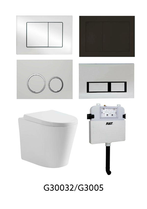 R&T In-Wall Toilet Suite Floor Standing Pan Package [19-R&T PACKAGE 1]