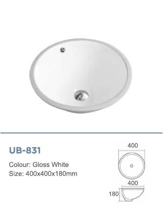 Round Under Counter Basin 400*400*180mm [20-UB-831]