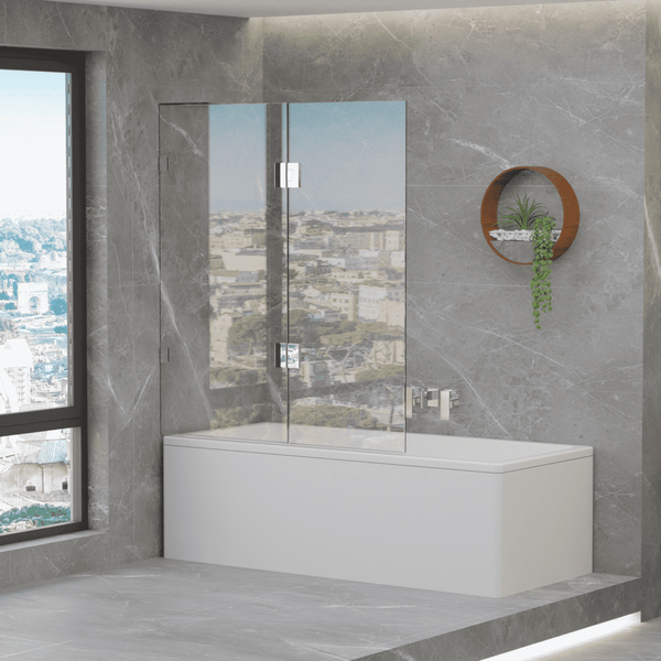 Fixed & Swing Fully Frameless Bath Screen [43-V10-B-F]