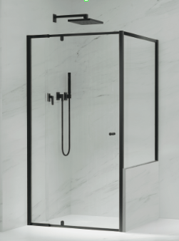Semi Frameless Pivot Door Shower Screen - CUSTOM HALF RETURN PANEL [43-V6-PD-HR-CUS]