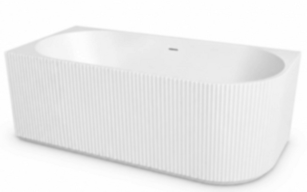 Fluted Corner 1500/1700mm With Overflow Freestanding Bathtub [15-WCBTO-F-01 / 15-2210]