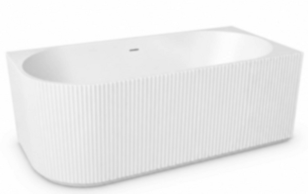 Fluted Corner 1500/1700mm With Overflow Freestanding Bathtub [15-WCBTO-F-01 / 15-2210]