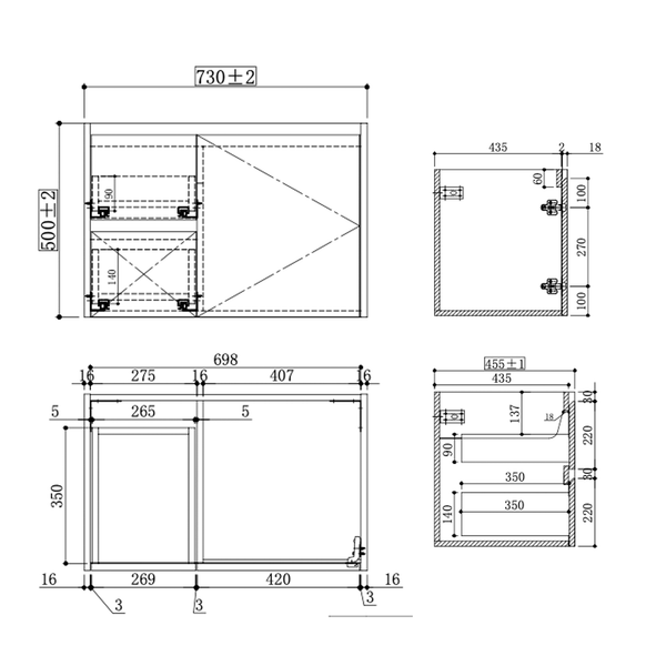 Max Oak - Wall Hung Vanity 750/900/1200mm [44-BC-WHO]