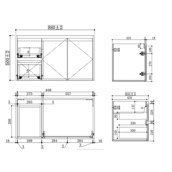 Max Oak - Wall Hung Vanity 750/900/1200mm [44-BC-WHO]