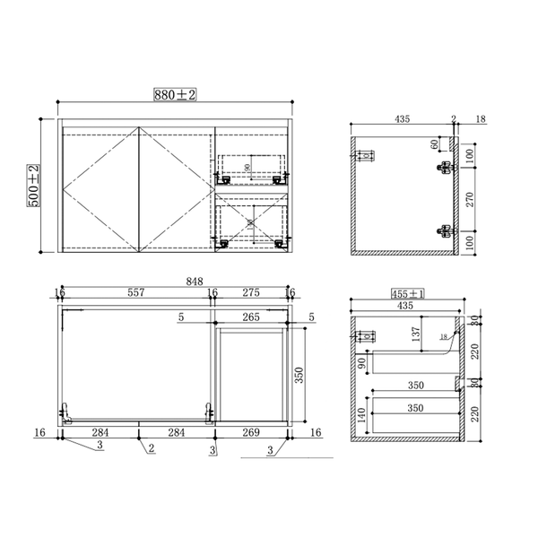Max Oak - Wall Hung Vanity 750/900/1200mm [44-BC-WHO]