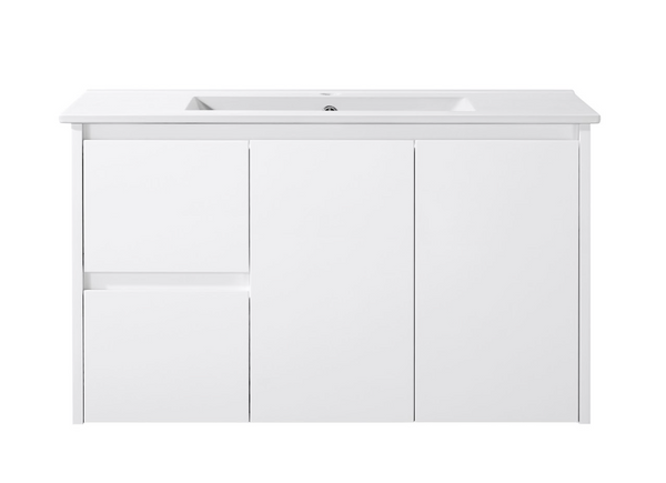 DISCONTINUED - Sierra - MATTE White Slim 360mm Width Wall Hung Vanity 600-900mm [20-WH32-WM / 20-1666]
