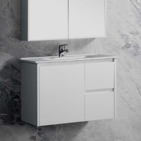 Sierra - MATTE White Slim 360mm Width Wall Hung Vanity 600-900mm [20-WH32-WM]