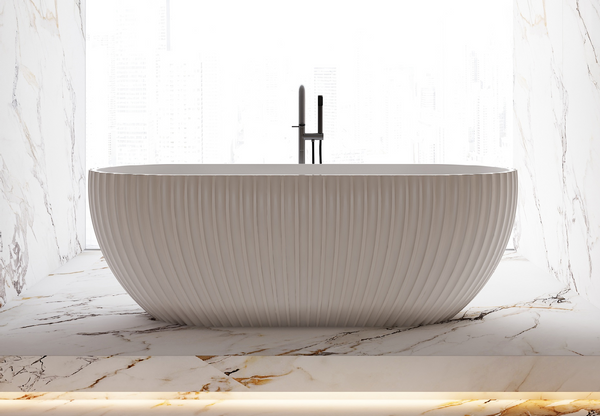 Henley - Fluted Oval Freestanding Bathtub 1500/1700mm [20-SY-991]