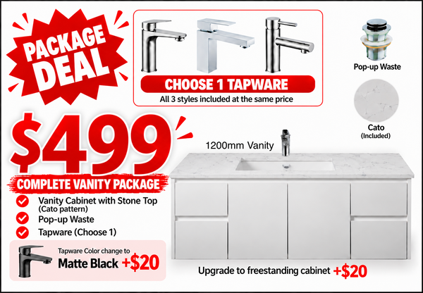 SALE - Complete Gloss White Vanity Package [44-VP-GW / 44-2287]