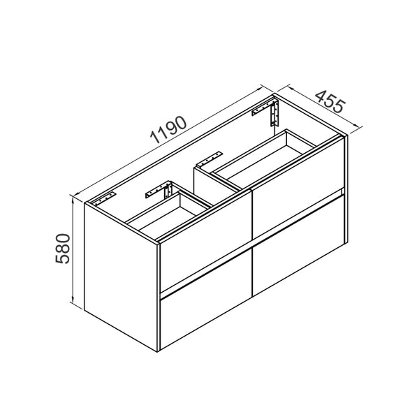 Nutro 750-1200mm Light Oak Wall Hung Vanity [17-NUTRO / 17-1624]