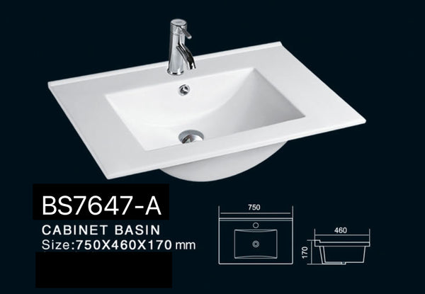 Max Vanity Ceramic Tops 750/900/1200mm [44-BS47]