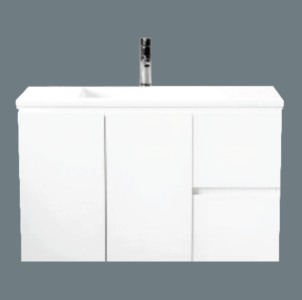 1200MM Ceramic Top Gloss White Wall Hung Vanity [39-LU1200 WH]