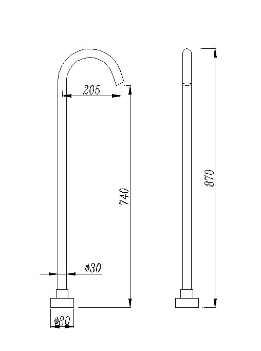 Round Floor Spout [42-BS02]