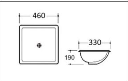 Rectangle Under Counter Basin 460x330x190mm [19-PU4633/4532]