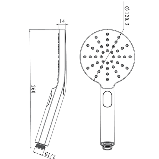 Round ABS 3 Function Handheld Shower Only [42-R11.HHS]