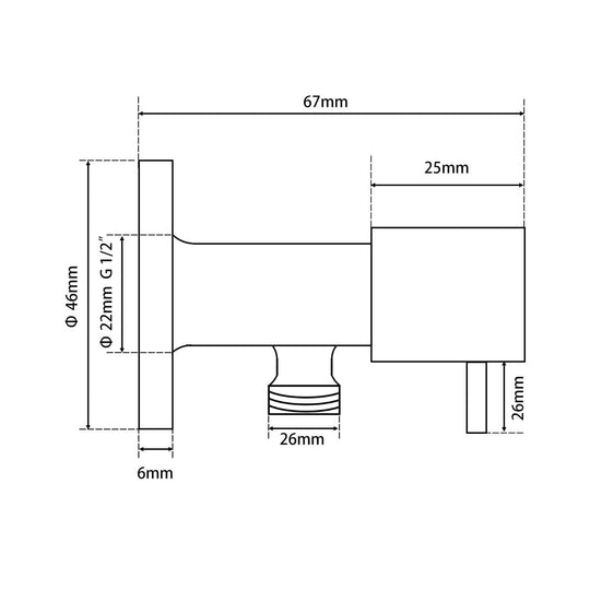 Round Laundry 1/4 Turn Washing Machine Stop Tap Pair [42-0016.WMT / 42-2247]