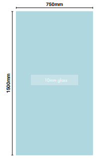 Height 1500mm Fixed Fully Frameless Bath Screen 750mm [23-P-BS-0750 / 23-2274]
