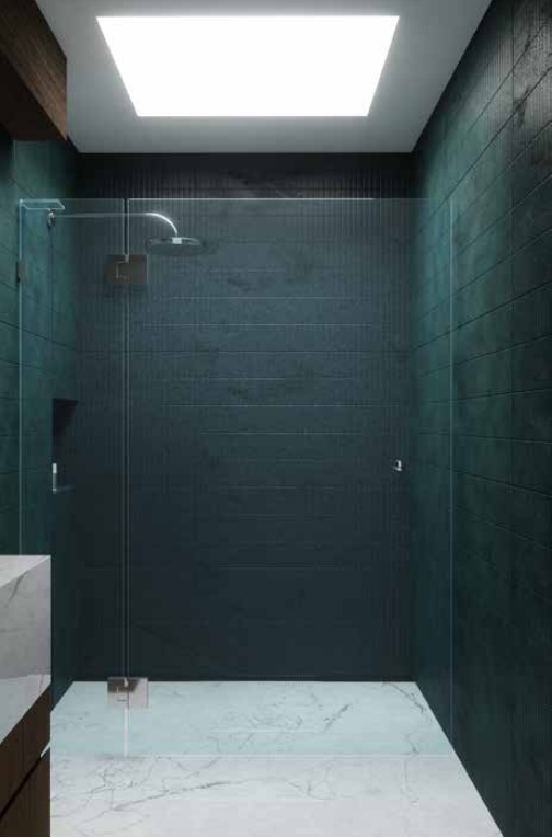 Height 2050mm Fully Frameless Pivot Door Shower Screen - FRONT PANEL [23-P-H+D]