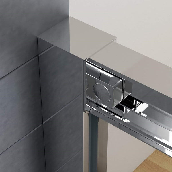 3 Panel Semi Frameless Pivot Door Shower Screen - FRONT PANEL [24-ATSL]