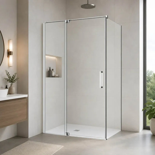 Height 2000mm Profile Semi Frameless Pivot Door Shower Screen - FRONT PANEL [26-PRS / 26-2204]