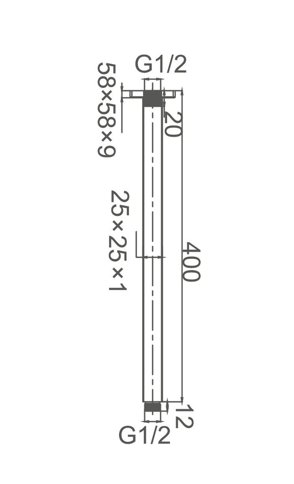 NIKO Ceiling Dropper in Brushed Nickel 400mm [17-SHG009BN]