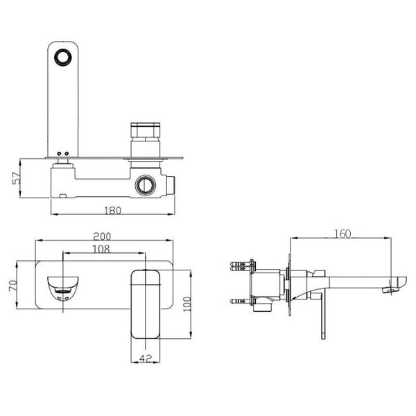 IVANO - Bathtub/Basin Wall Mixer With Spout [42-0223-2.BM]