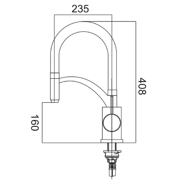 Pull Down Rubber Spout Kitchen Mixer [42-CH1039.KM]