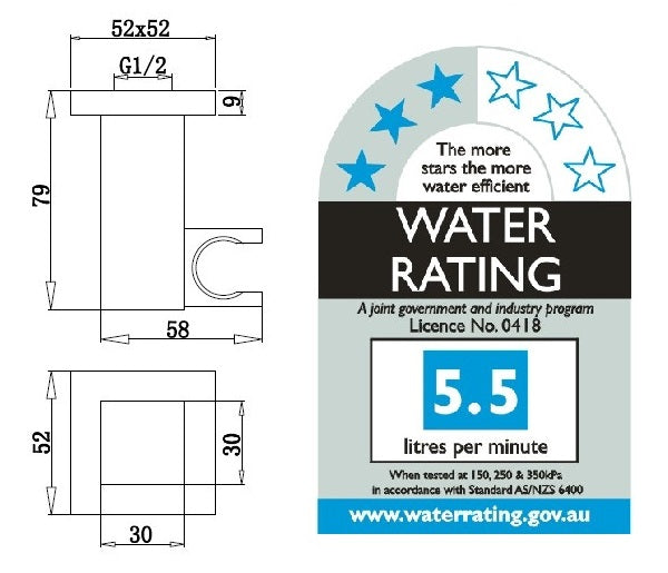 Square Shower Unit on Bracket [12-SMD-1040]