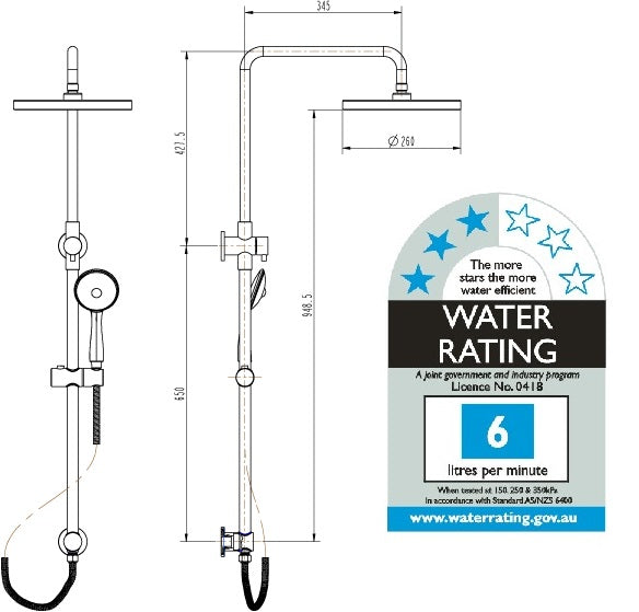Round Dual Shower with Diverter [12-SMF-257]