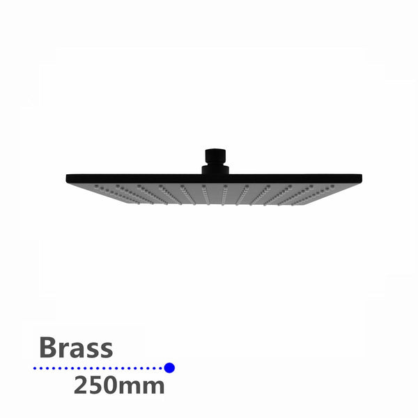 250mm Square Rainfall Brass Shower Head 8mm Thick [42-0135.SH]