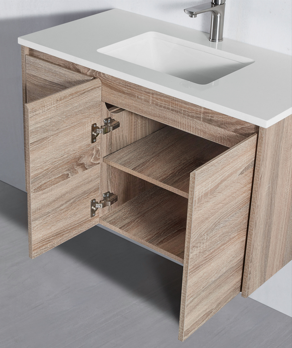 Royce - Natural Timber Wall Hung Vanity 600-1500mm [20-SYWH05-A8]
