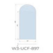 Height 2050mm Fluted Radius Fully Frameless Walk In Shower Panel [25-W3-UCF-897]