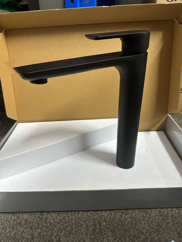 Square Matte Black Tall Basin Mixer [34-ZA51002-MB]