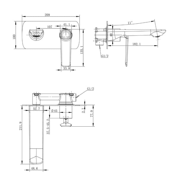 Norico Esperia - Wall Mixer with Spout [42-WMT14]