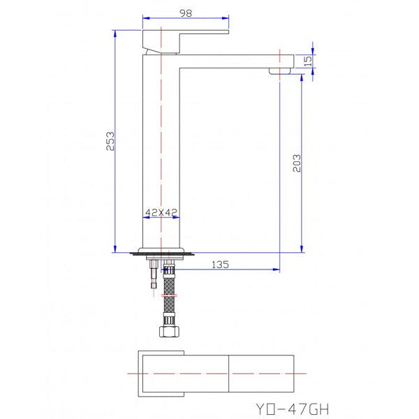 Square Tall Basin Mixer [16-47GH]