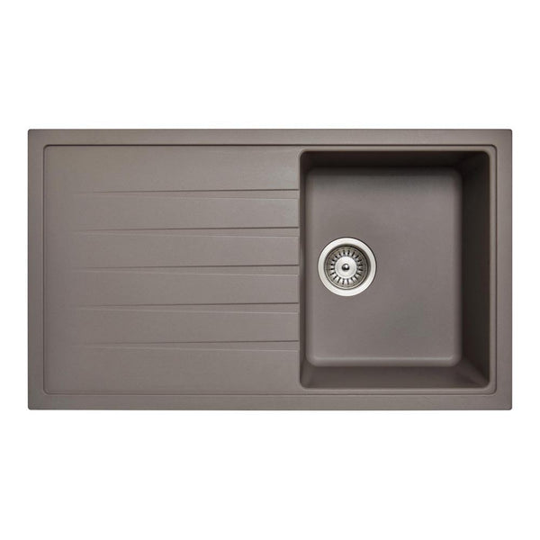 860x500x205mm Carysil Single Bowl With Drainer Board Granite Kitchen Sink Top/Flush/Under Mount