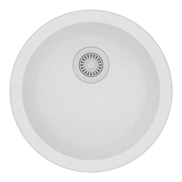 Granite Quartz Stone Kitchen/Laundry Sink Round Single Bowl Top/Under Mount 460mm [42-460.KS / 42-1212]