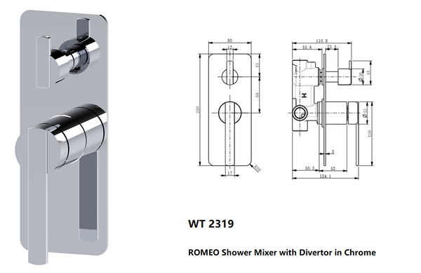 ROMEO Shower Mixer with Diverter