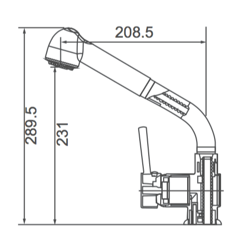 JAMIE Pin Handle Pull Out Kitchen Mixer