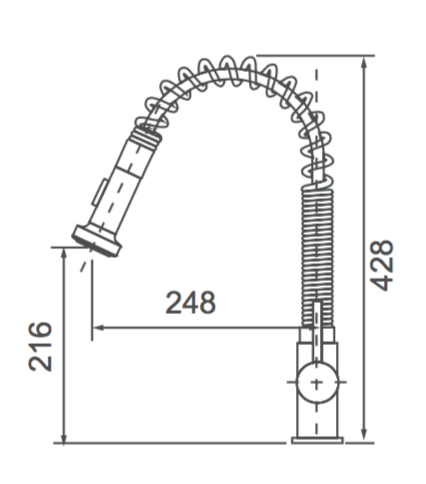 Helga Pin Handle Pull Out Kitchen Mixer