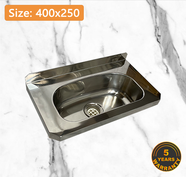 400*250*90 mm Splashback Height Outdoor Stainless Steel Sink 44-MAX402 –  Maxten Bathrooms