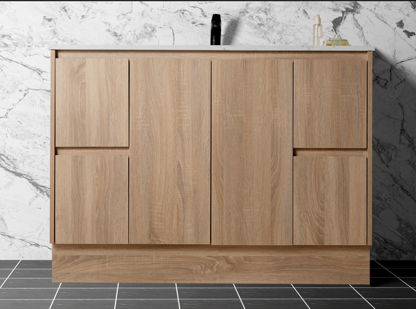SALE - Flat Pack - Max Oak - Freestanding Vanity 750/1200mm [44-BC-FSO]